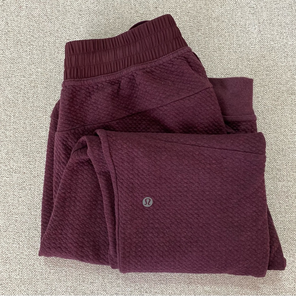 Lululemon At Ease Maroon Waffle Jogger Small